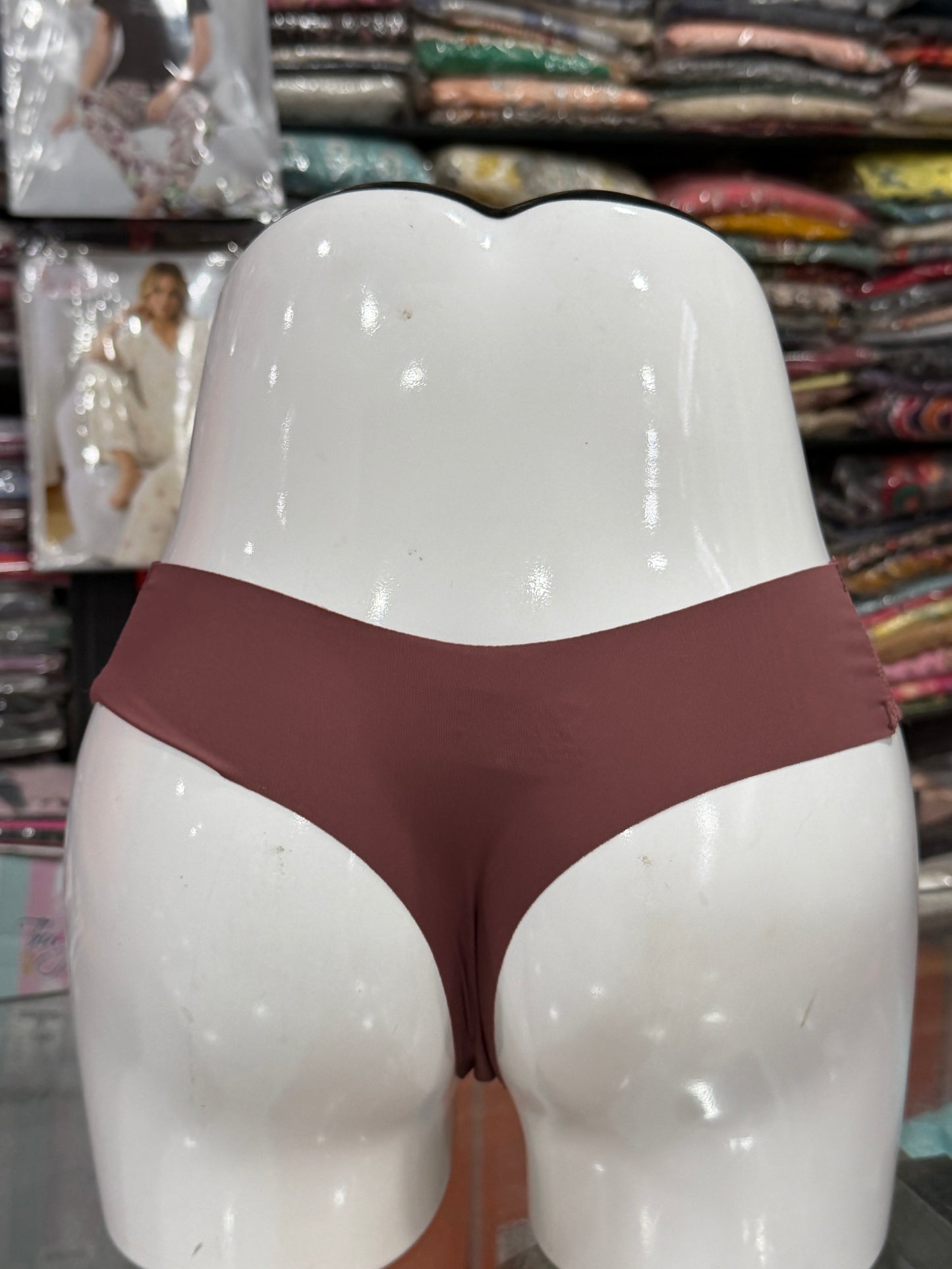 SEAMLESS PANTY - SIDE LACE - NETTED - THONG - DARK BROWN COLOUR - VERY COMFORTABLE