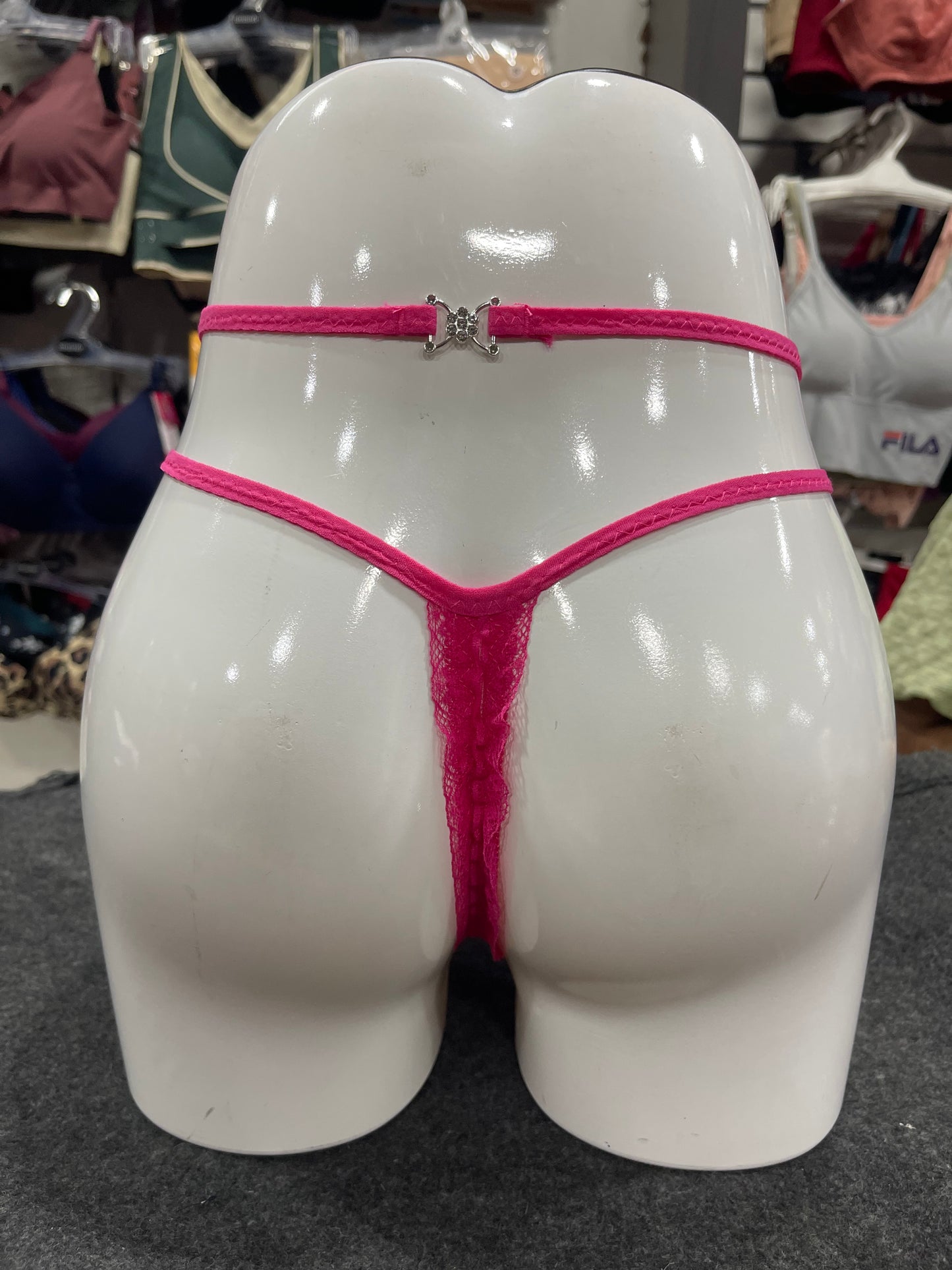 FLORAL LACE OPEN- BACK THONG PANTY - RANI COLOUR