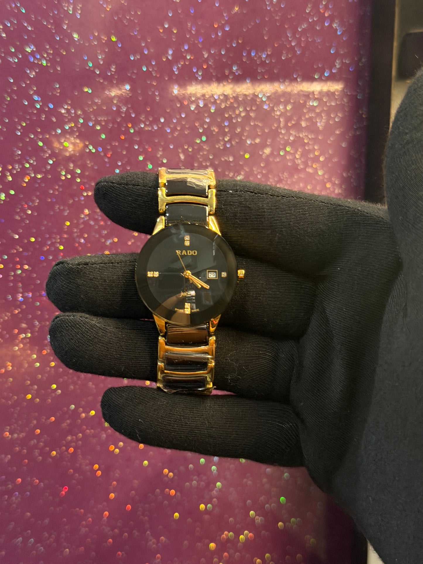 RDO - JUBILE 1809L LADIES WATCH - BLACK AND GOLDEN CHAIN