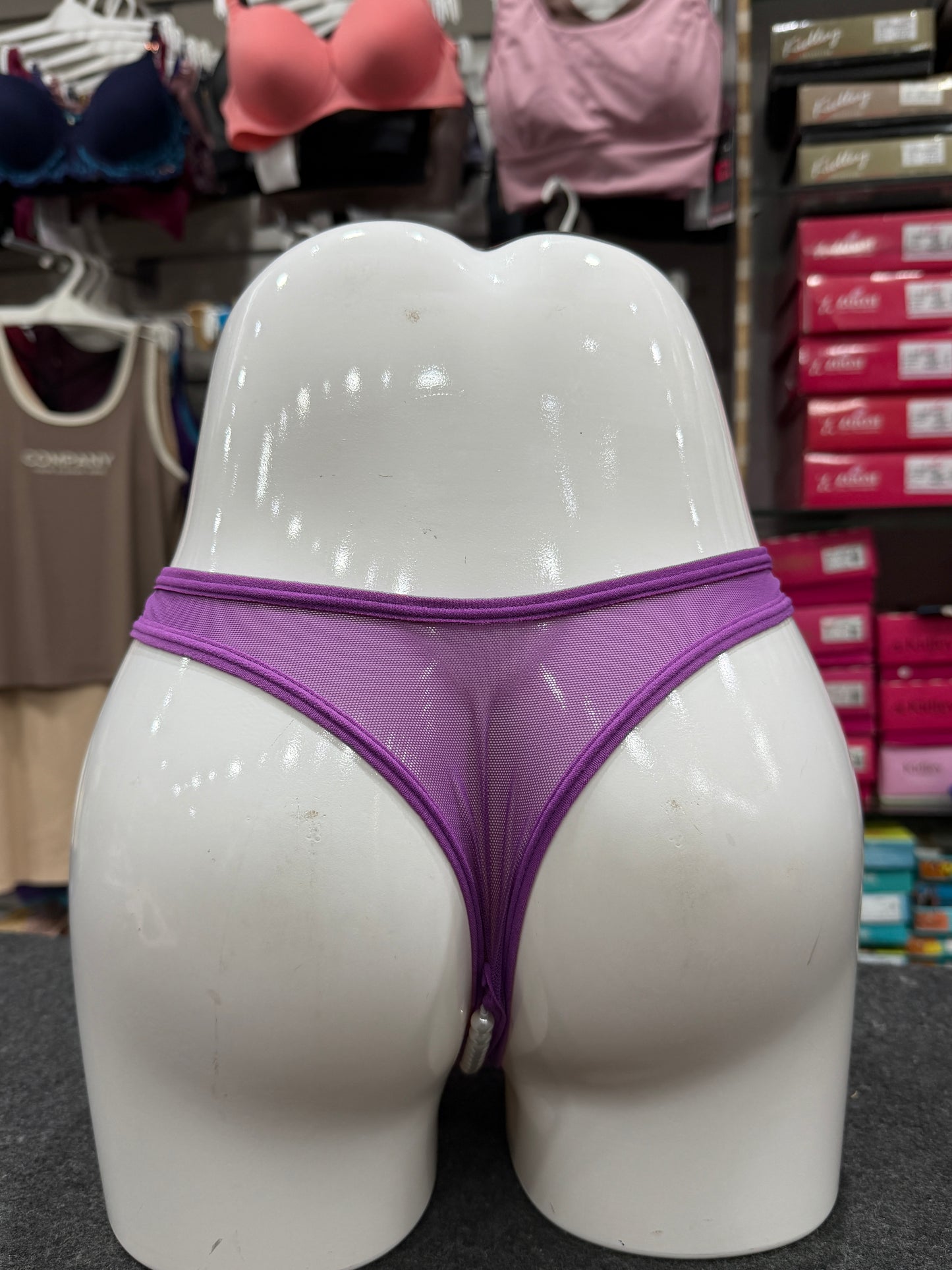 NETTED PEARLS PANTY - FRONT EMBROIDERY - PURPLE COLOUR