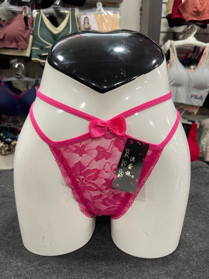 FLORAL LACE OPEN- BACK THONG PANTY - RANI COLOUR