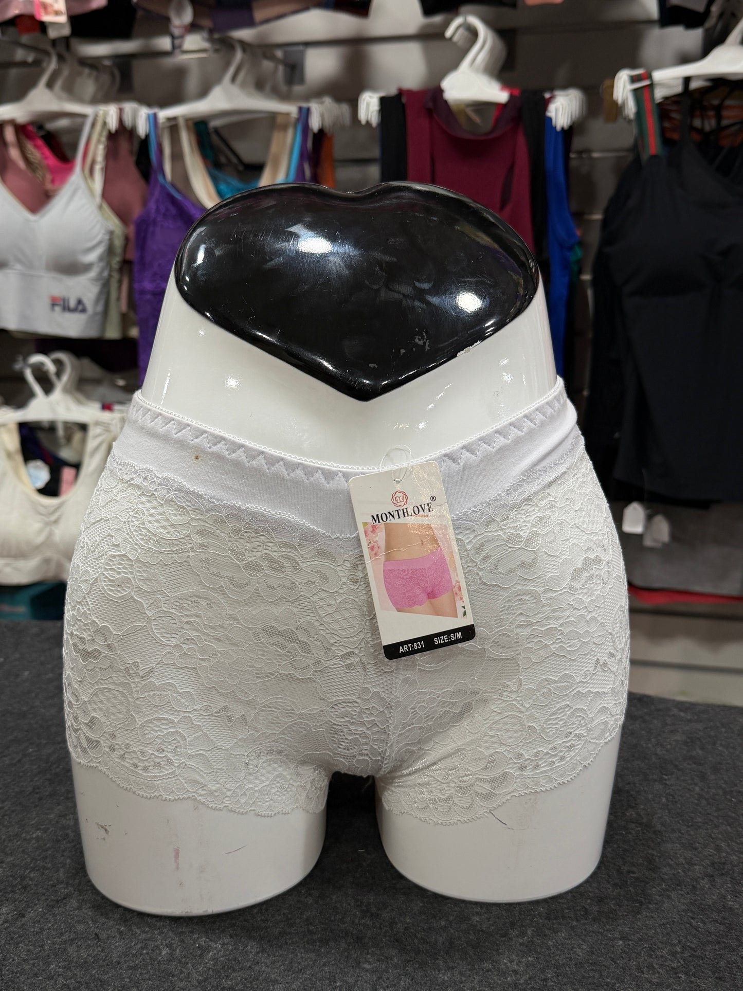 NETTED BOYLEG PANTY - FULLY TRANSY - WHITE COLOUR