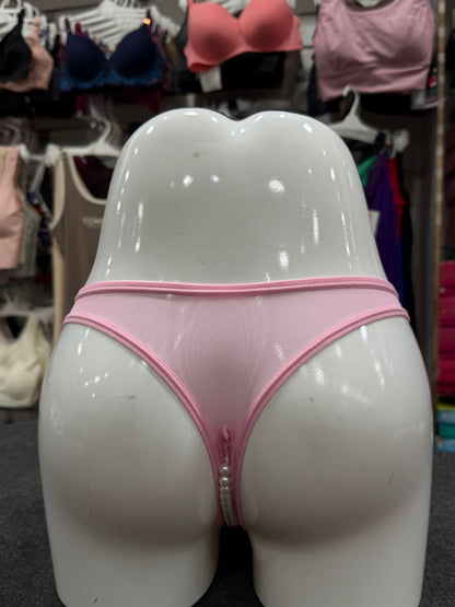 NETTED PEARLS PANTY - FRONT EMBROIDERY - PINK COLOUR