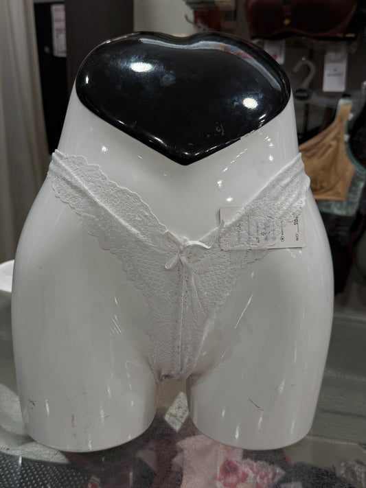 STRING THONG PANTY - ROLEPLAY ARTICLE - WHITE COLOUR - FULL TRANSPARENT