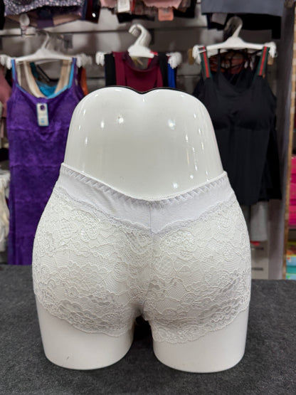 NETTED BOYLEG PANTY - FULLY TRANSY - WHITE COLOUR