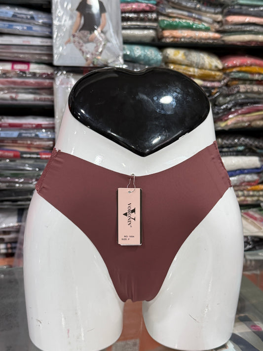 SEAMLESS PANTY - SIDE LACE - NETTED - THONG - DARK BROWN COLOUR - VERY COMFORTABLE