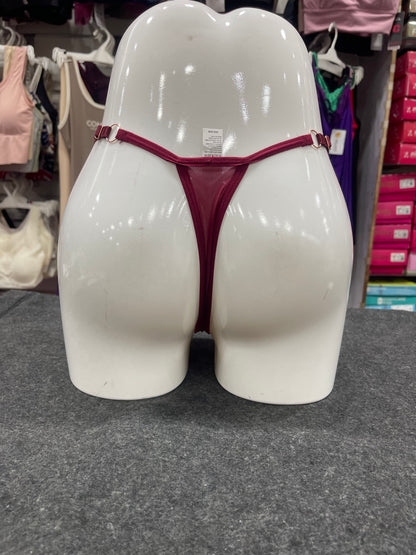 NETTED FLORAL THONG - PANTY - ADJUSTABLE SIDE STRAP - FREE SIZED - WINE COLOUR