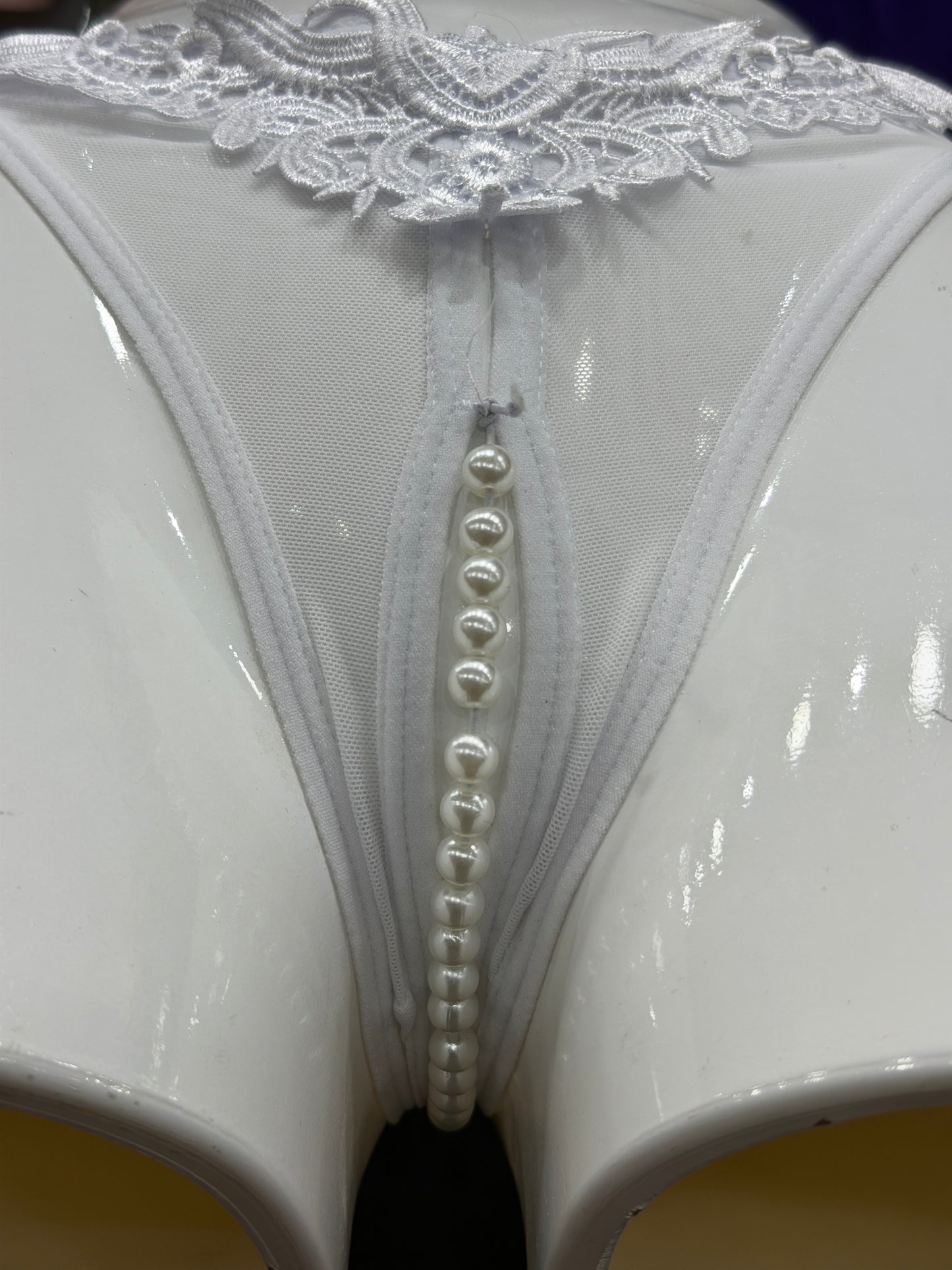 NETTED PEARLS PANTY - FRONT EMBROIDERY - WHITE COLOUR
