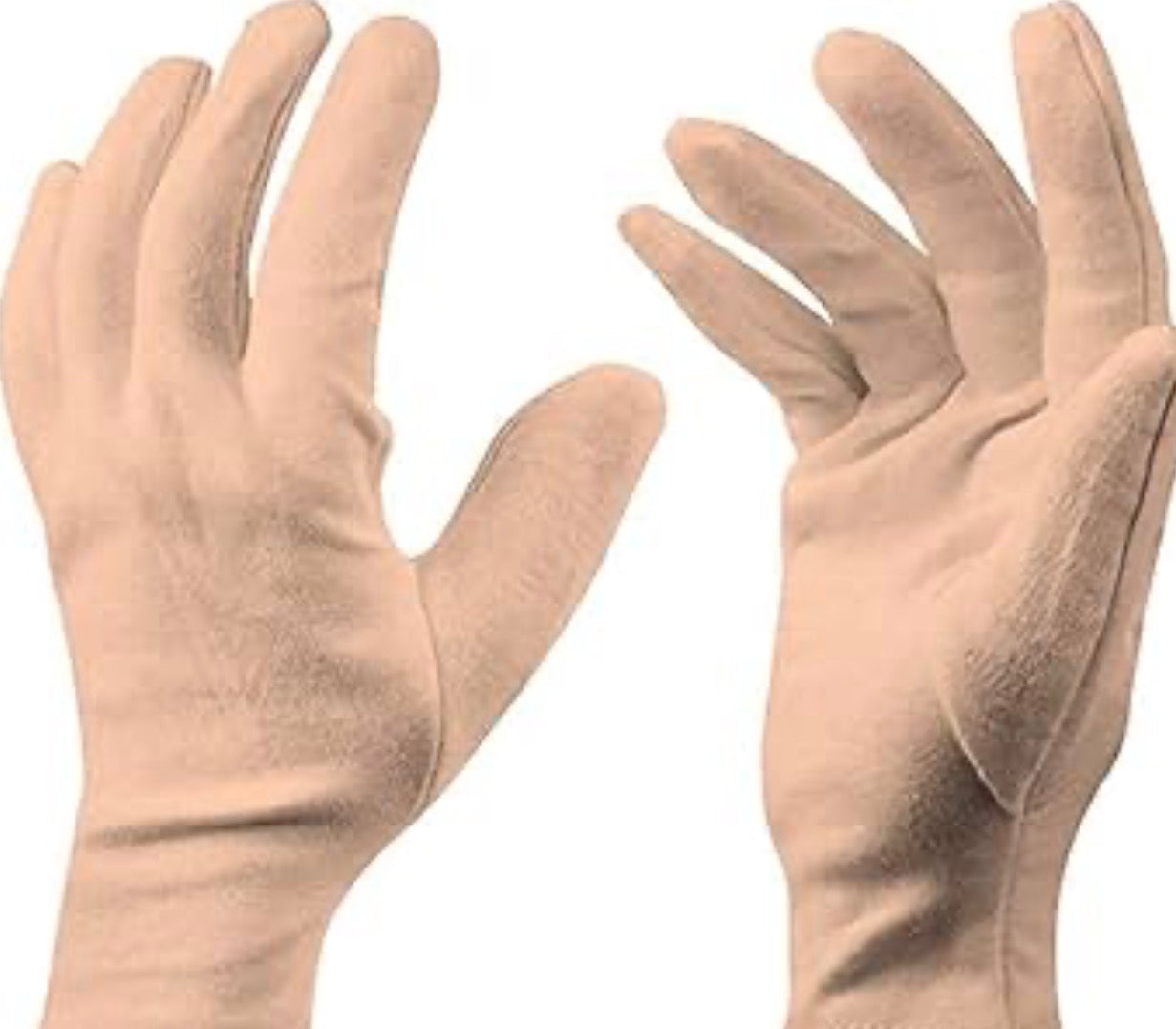COTTON GLOOVES - SKIN COLOUR - 1 pair