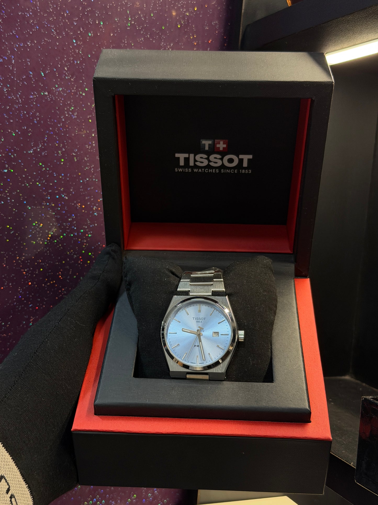 TISSOT - PRX - MEN'S WATCH - SILVER CHAIN WITH TIFFANY BLUE COLOUR