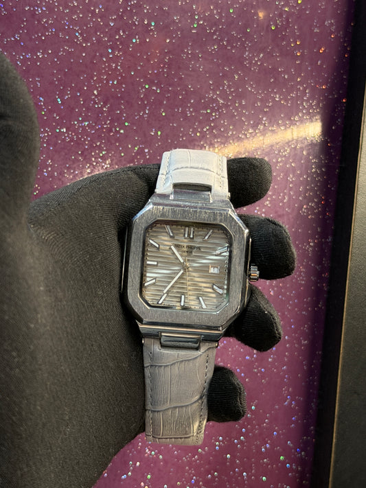 PATEK PHILIPPE - MEN'S WATCH - LEATHER STRAP WITH SQUARE DIAL