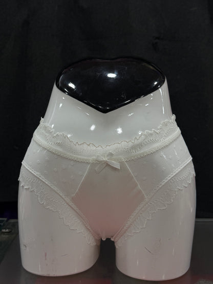 NETTED PANTY - WHITE COLOUR - PRINTED - SATIN FABRIC