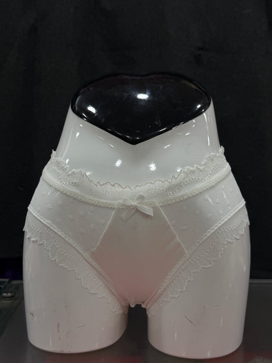 NETTED PANTY - WHITE COLOUR - PRINTED - SATIN FABRIC