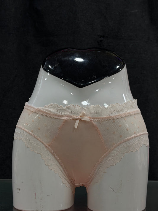 NETTED PANTY - LIGHT PEACH - SATIN FABRIC