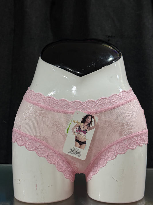 NETTED PANTY - FULLY TRANSPARENT - FABRIC - - COTTON MODAL - LIGHT PINK COLOUR