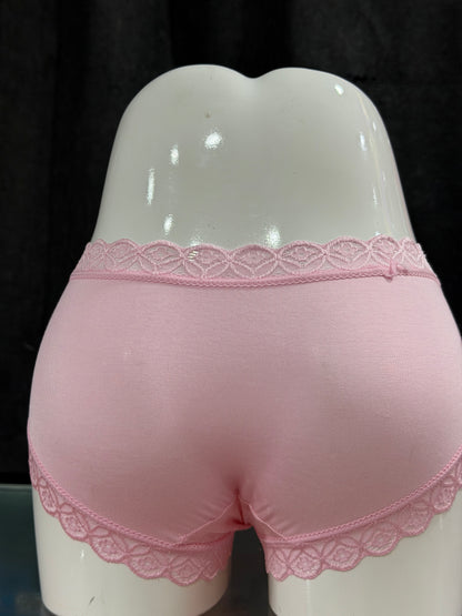 NETTED PANTY - FULLY TRANSPARENT - FABRIC - - COTTON MODAL - LIGHT PINK COLOUR