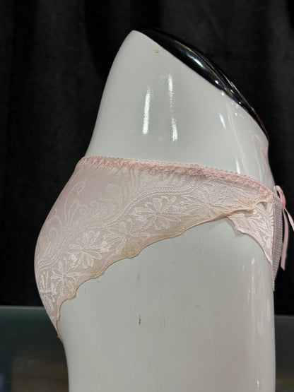 NETTED PANTY - BIKINI - FULL TRANSPARENT - LACE - LIGHT PINK
