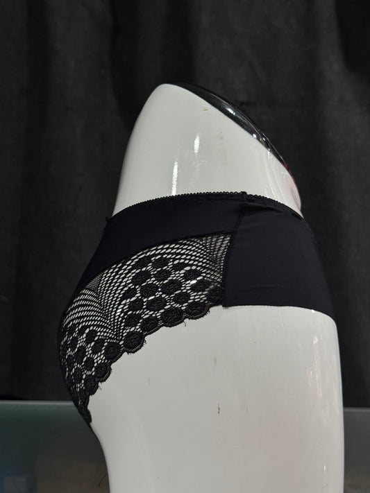BACK NETTED PANTY - SEAMLESS MODAL FABRIC - BLACK COLOUR