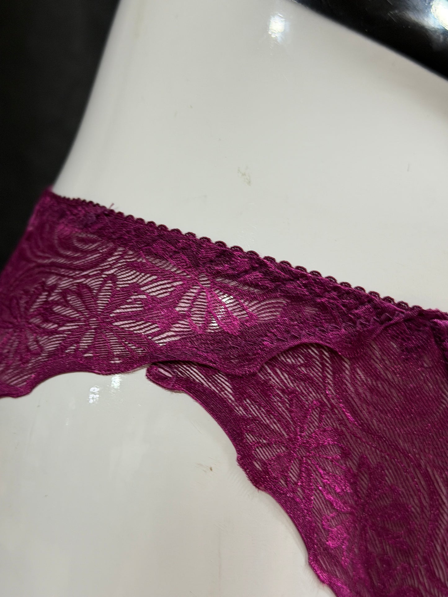 NETTED PANTY - SATIN FABRIC - WINE COLOUR