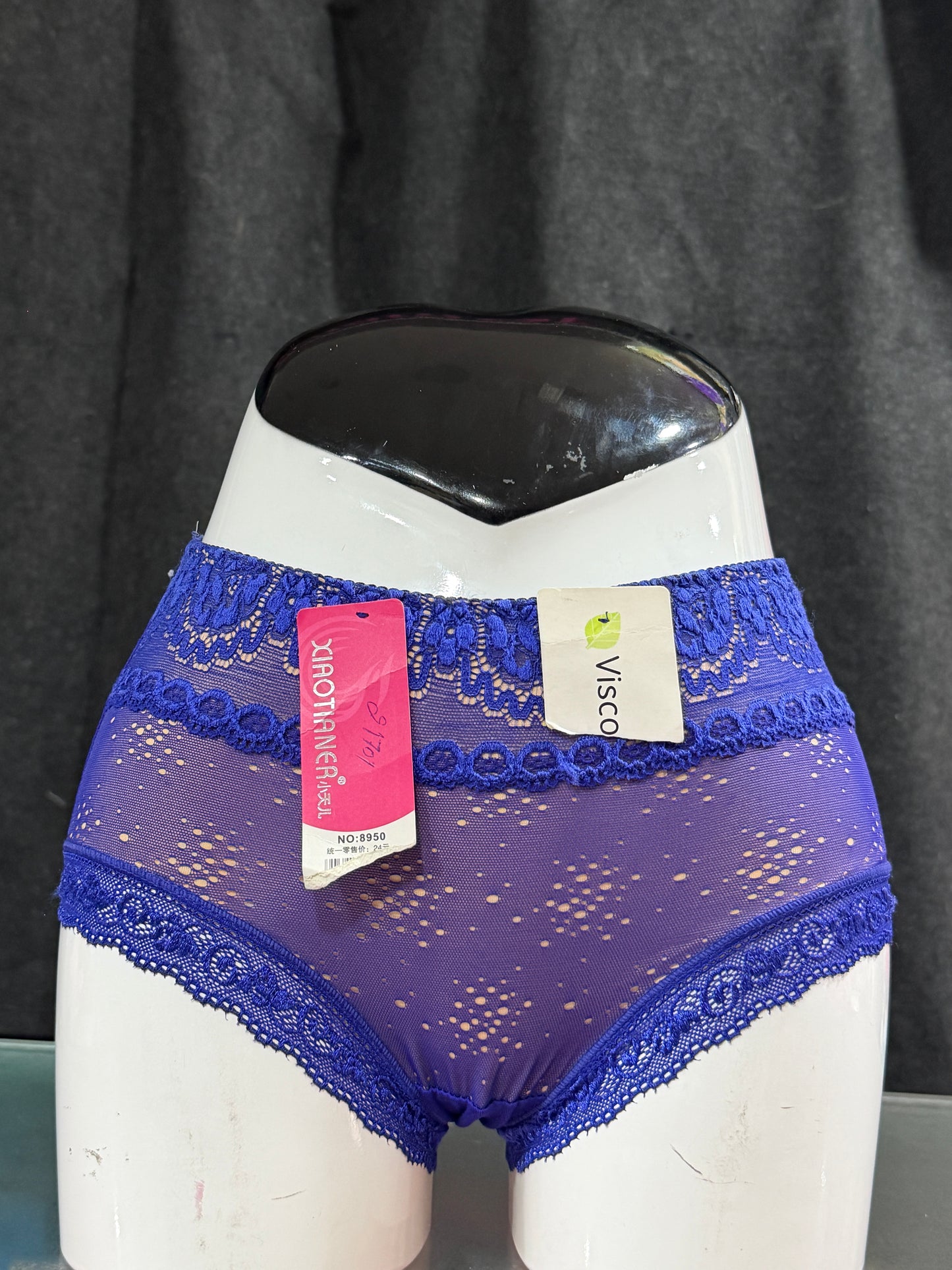 NETTED PANTY - NET AND FULL MODAL FABRIC - COLOUR BULE