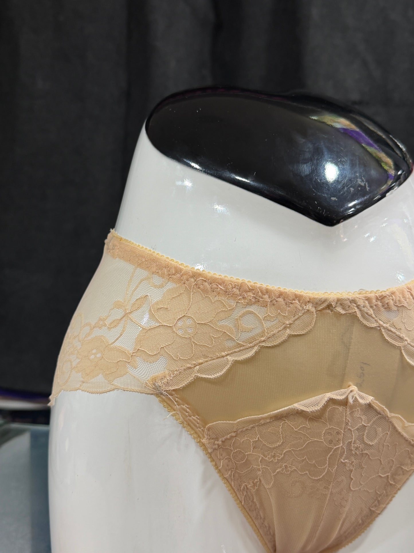 NETTED PANTY - BACK AND SIDES TRANSPARENT , SATIN FABRIC
