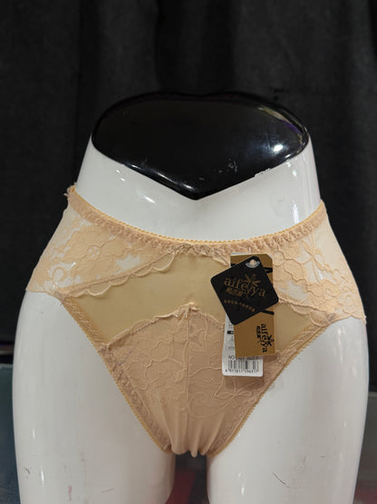 NETTED PANTY - BACK AND SIDES TRANSPARENT , SATIN FABRIC