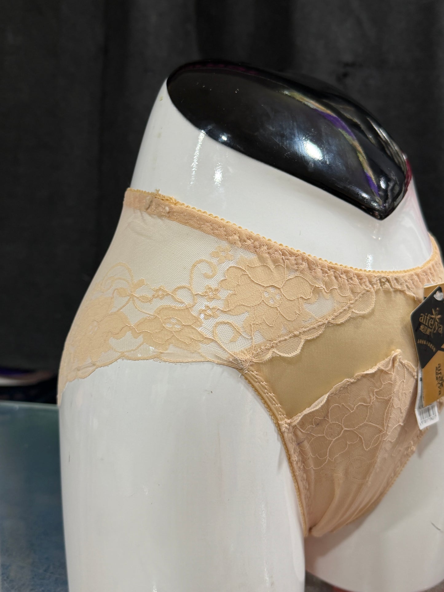 NETTED PANTY - BACK AND SIDES TRANSPARENT , SATIN FABRIC