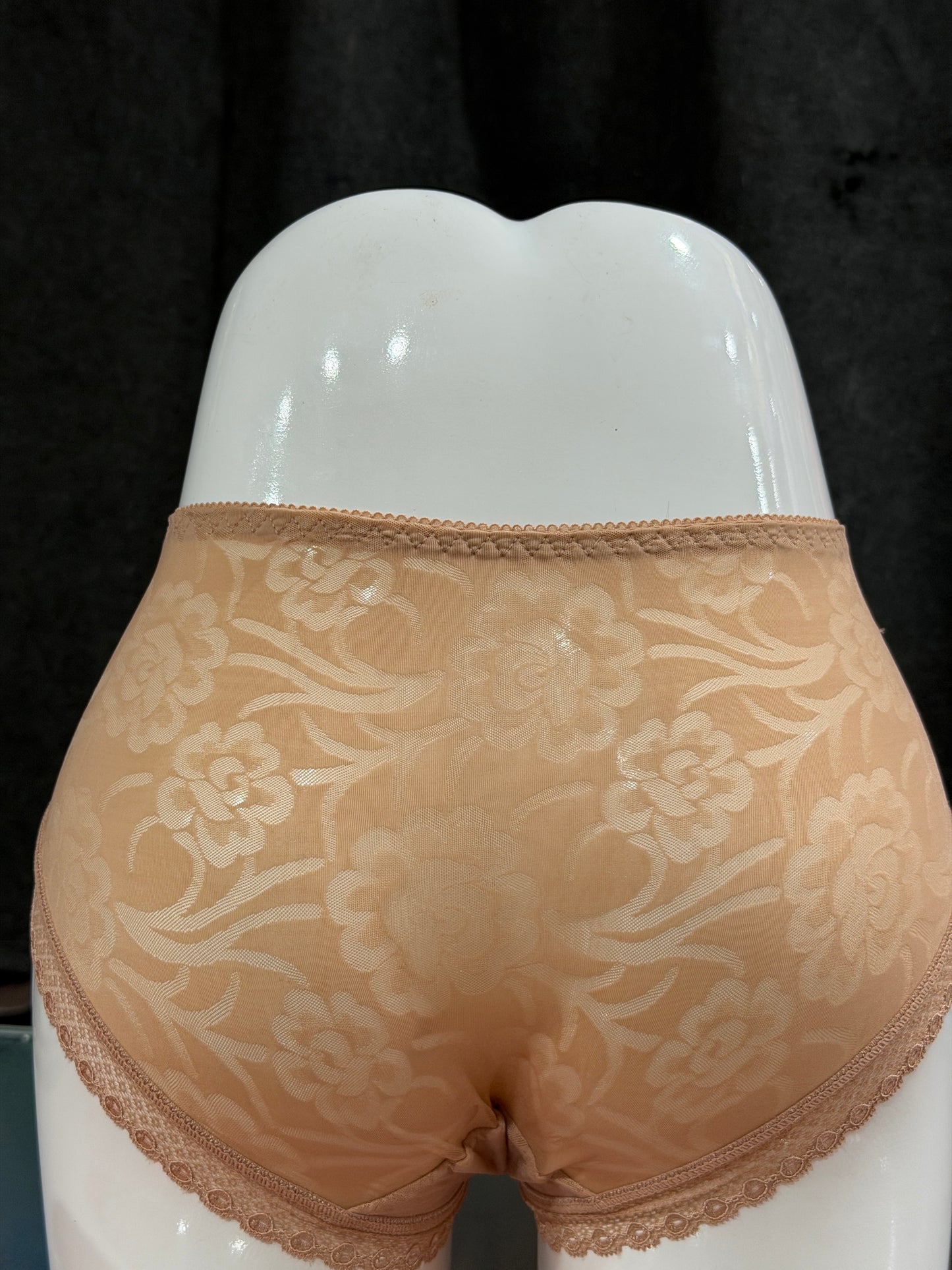 FULLY NETTED PANTY - LACE - HIGH WAIST - SKIN COLOUR