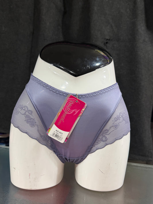 NETTED PANTY - BACK AND SIDE NET - SATIN FABRIC - LAVENDER GREY COLOUR