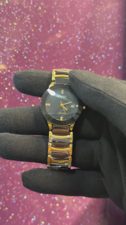 RDO - JUBILE 1809L LADIES WATCH - BLACK AND GOLDEN CHAIN