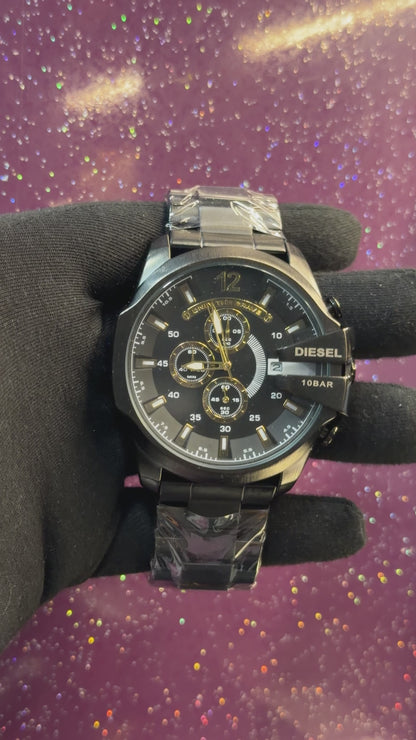 DIESEL - MR. DADDY - MEN'S WATCH - CHRONOGRAPH WATCH - BLACK COLOUR 10 BAR
