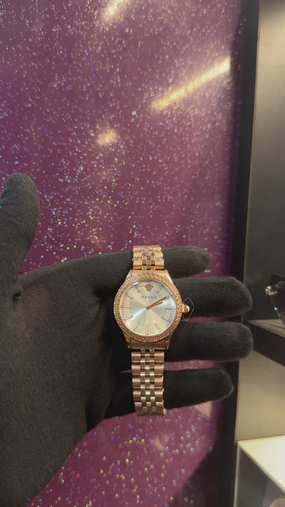 VERSACE - LADIES WATCH - ROSE GOLD CHAIN WITH WHITE DIAL
